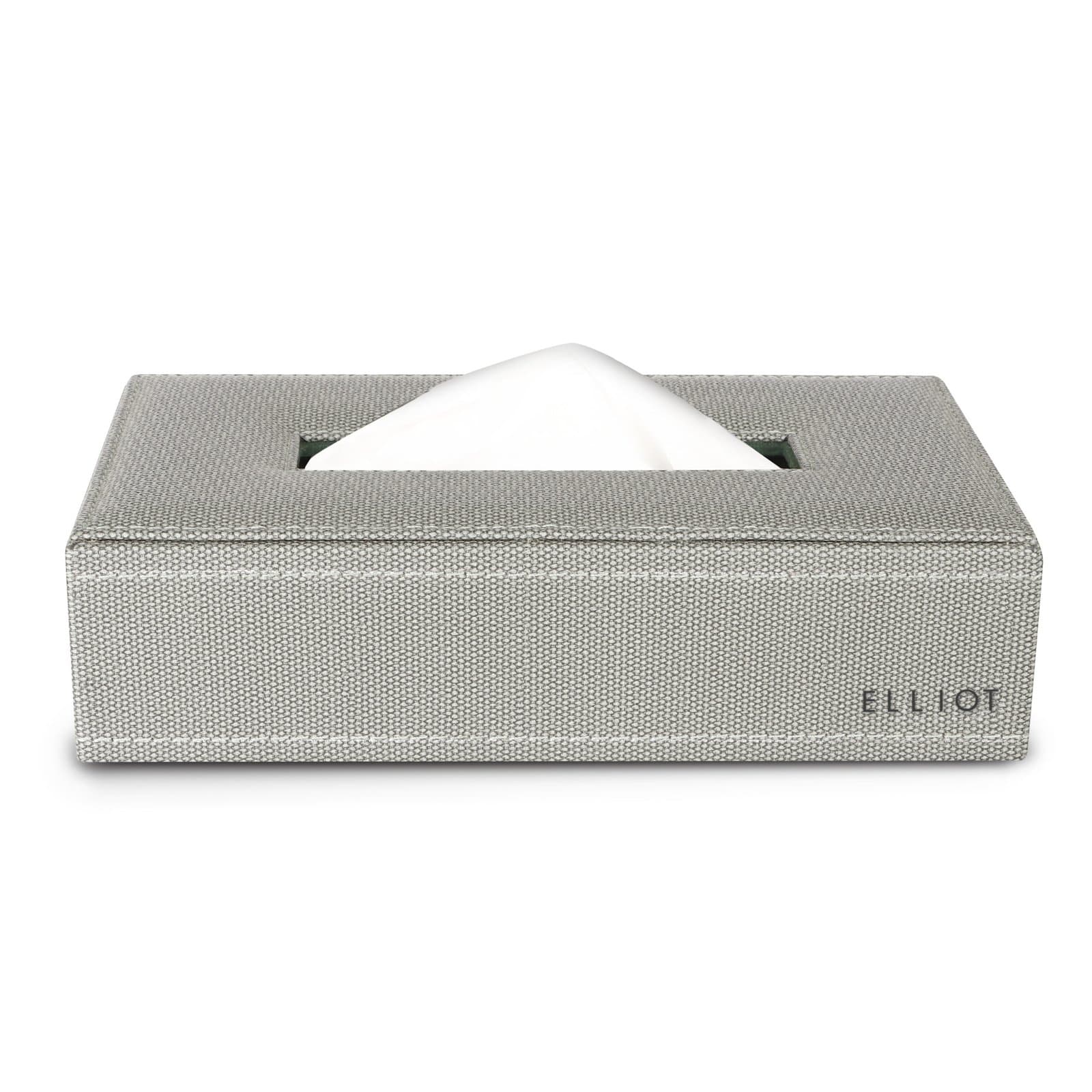 Elliot Premium Vegan Leather Tissue Box Holder with Wooden Base, Rectangular Napkin Holder & Tissue Paper Dispenser for Home, Office & Car, Facial Tissue Case Organizer In Green
