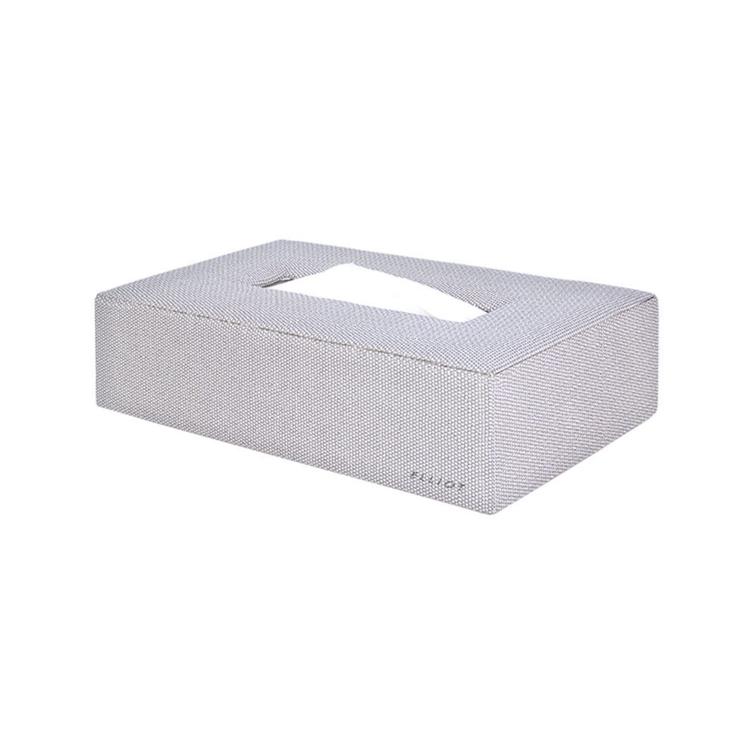 Elliot Premium Vegan Leather Tissue Box Holder with Wooden Base, Rectangular Napkin Holder & Tissue Paper Dispenser for Home, Office & Car, Facial Tissue Case Organizer In Grey
