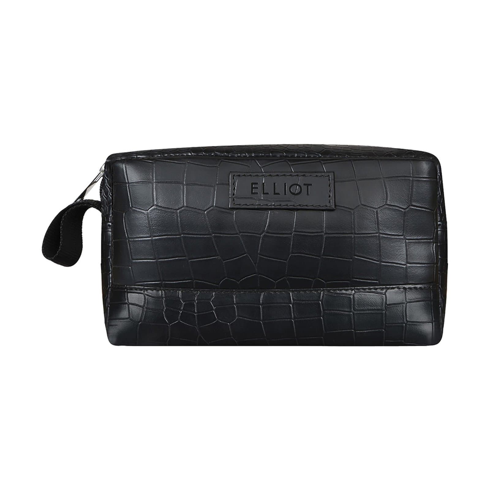 Elliot Black Vegan Leather Unisex Kit Pouch, Travel Pouch for Toiletries Shaving Kit & Cosmetics, Water Resistance for Travel Accessories, Organizer Travel Pouch for MakeUp