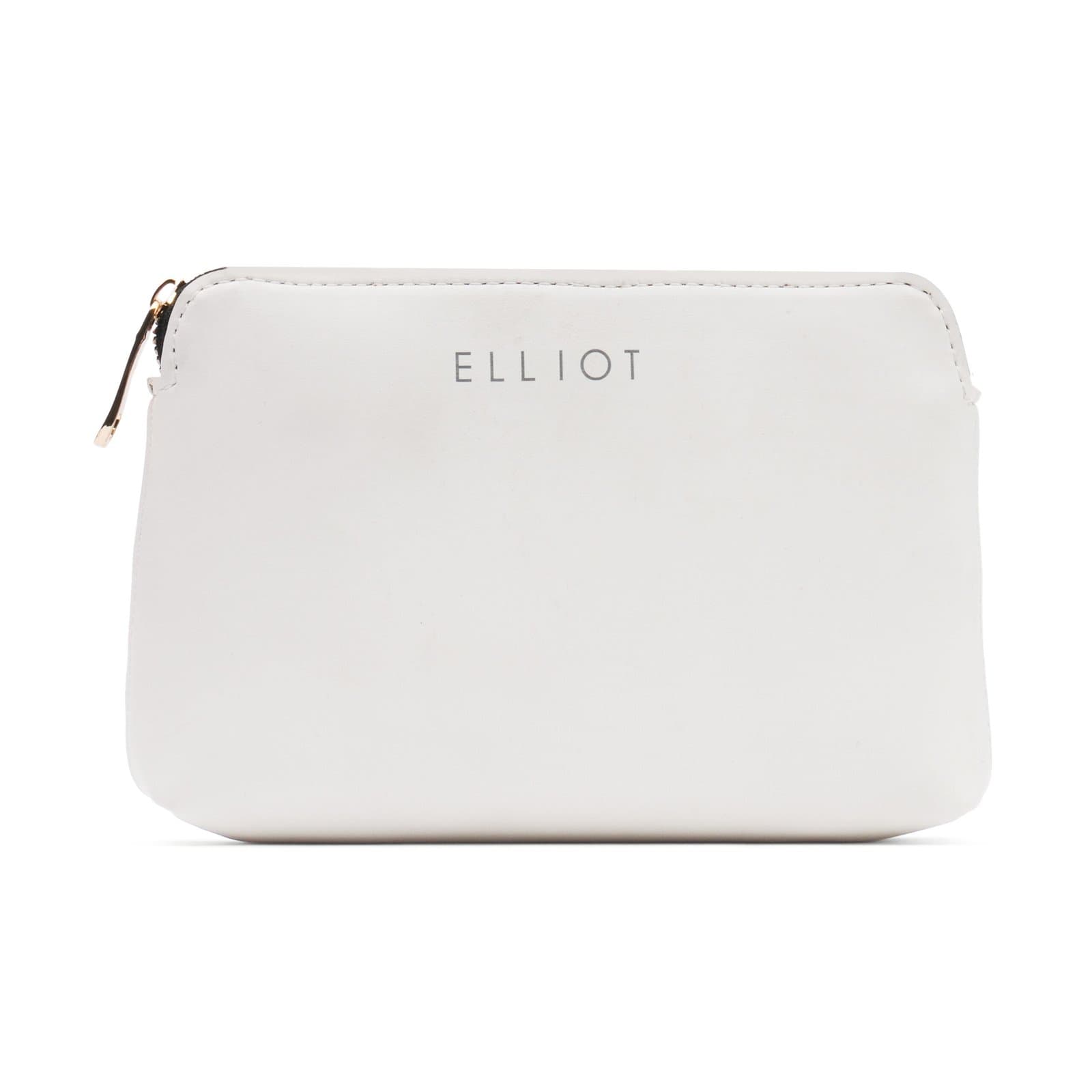 Elliot White Vegan Leather Unisex Kit Pouch, Travel Pouch for Toiletries Shaving Kit & Cosmetics, for Travel Accessories, Organizer Travel Pouch for MakeUp