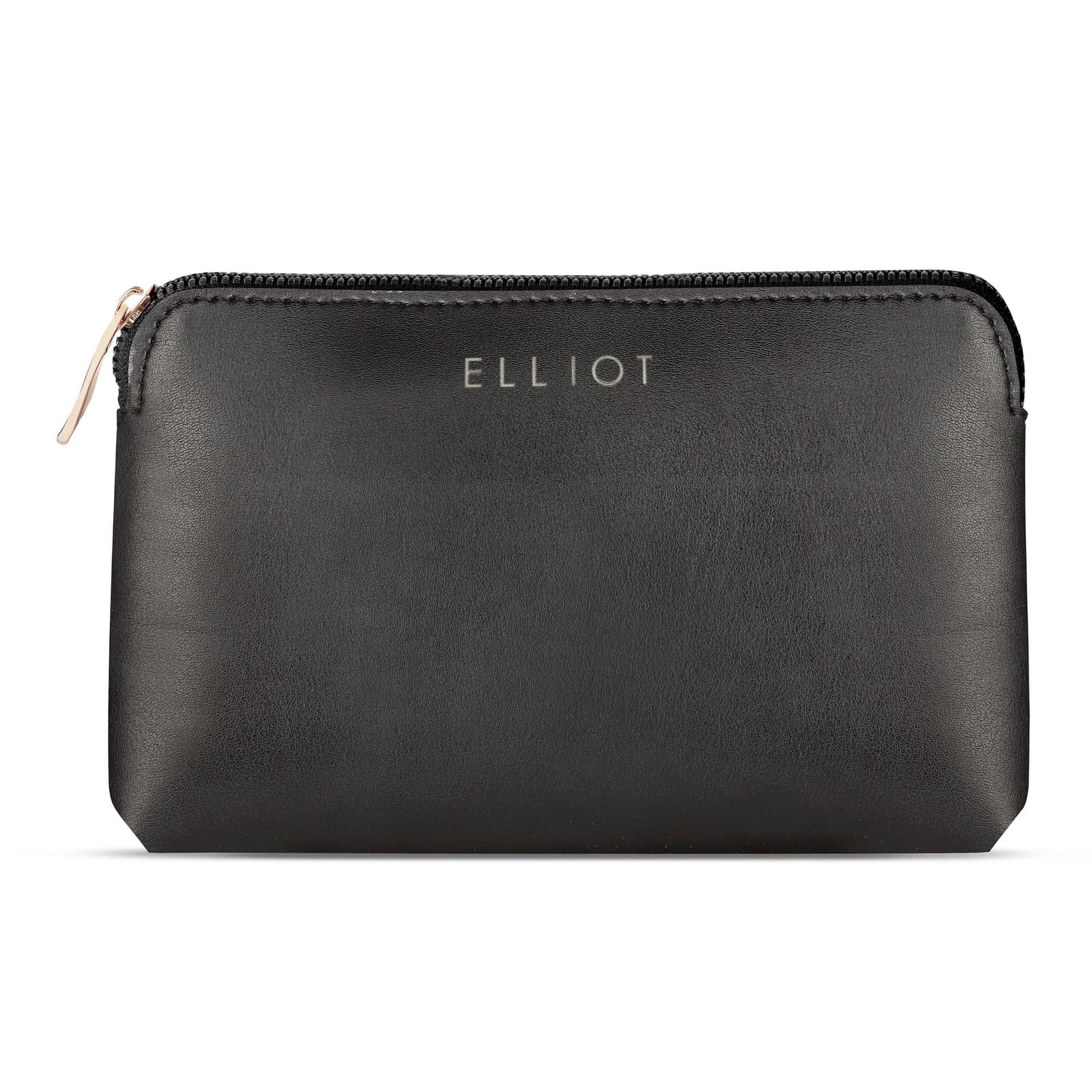 Elliot Black Vegan Leather Unisex Kit Pouch, Travel Pouch for Toiletries Shaving Kit & Cosmetics, for Travel Accessories, Organizer Travel Pouch for MakeUp