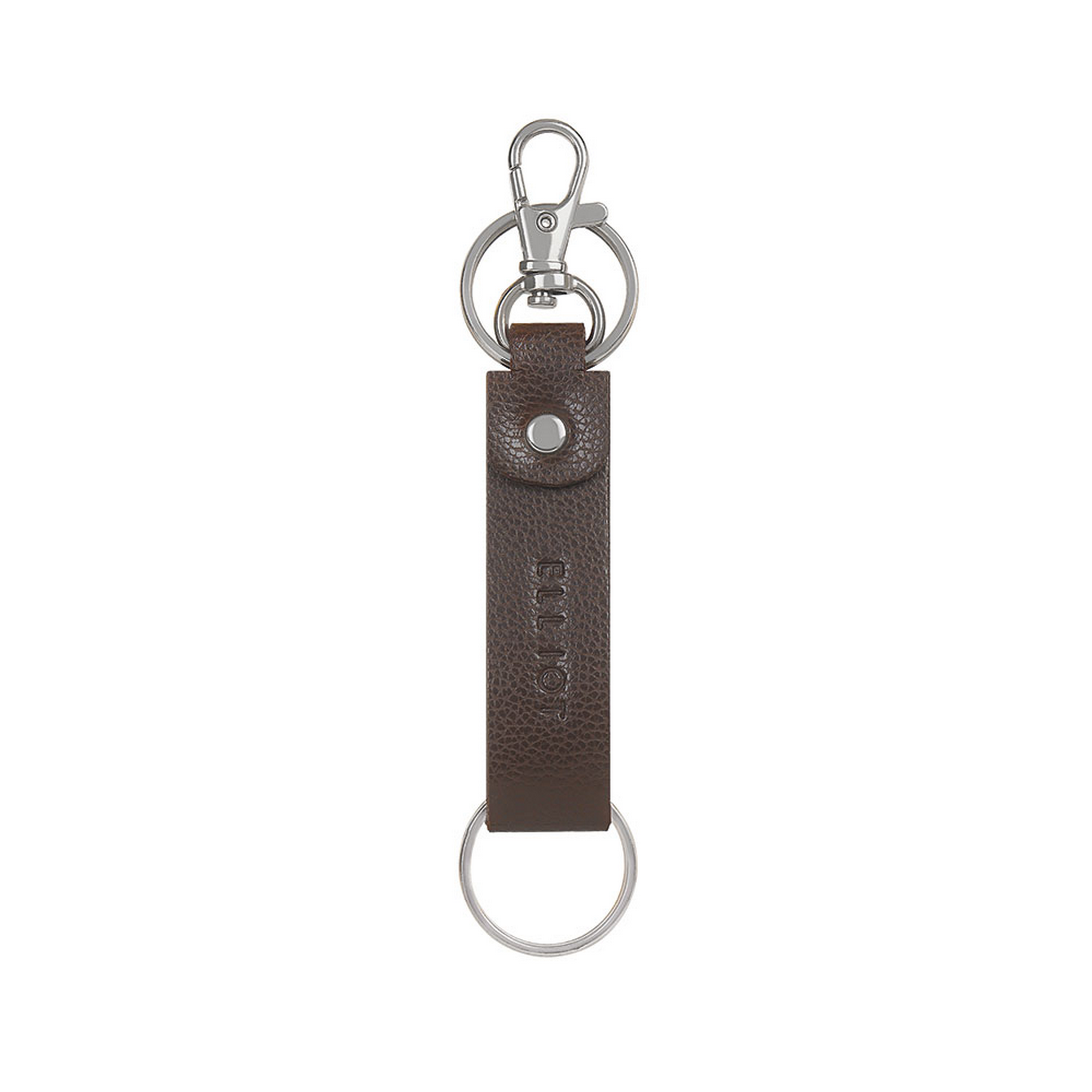 Elliot Duke Series Keychain Vegan Pebbled Leather Strap Dual Ring and Snap Closure Ideal for Everyday Use Travel Office