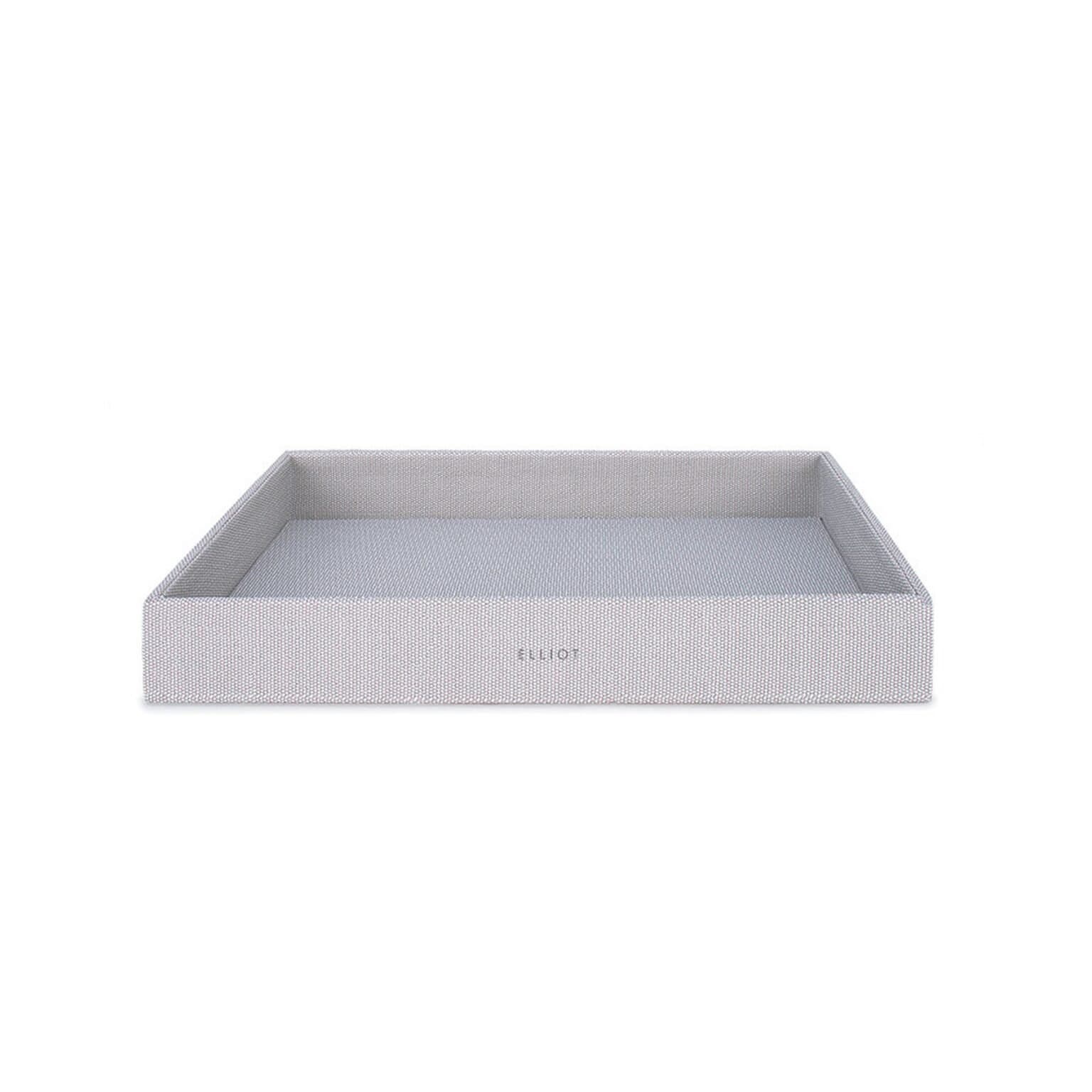 Elliot Faux Leather Tray Organizer with Wooden Base – Rectangular Desk Storage Box for Keys, Watches, Mobile Phones, Jewellery, Coins, Office Supplies & Cosmetics